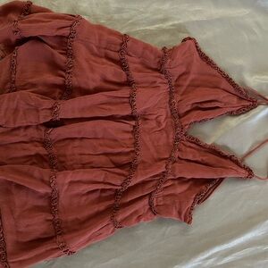 Coral ruffle dress